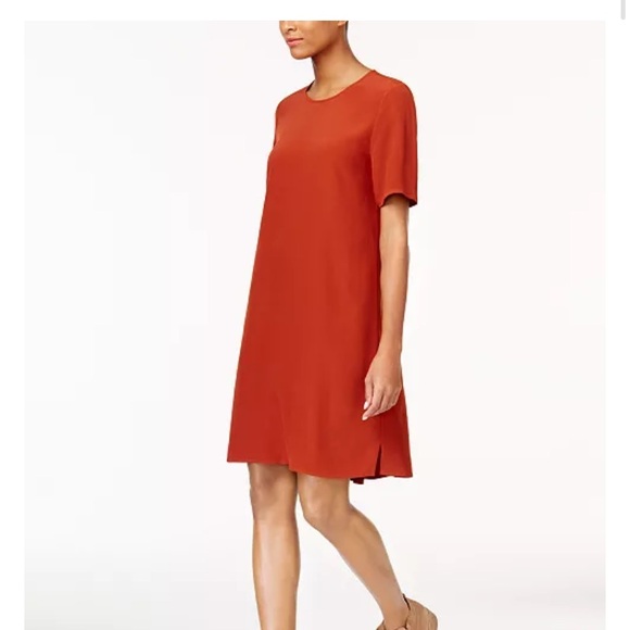 Rust Orange Short Sleeve Dress - Picture 1 of 5